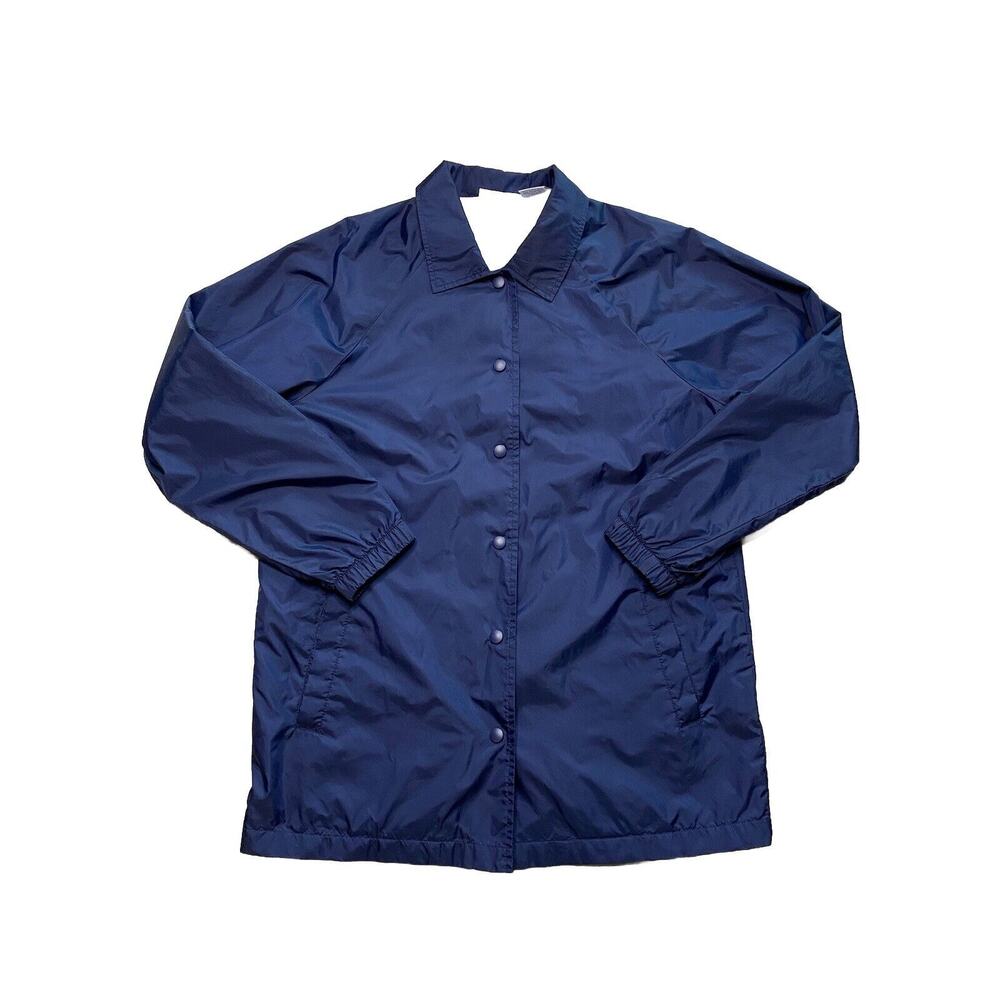 J.Blair Windbreaker Jacket Men’s Small Navy Blue Snap Button Lined Lightweight